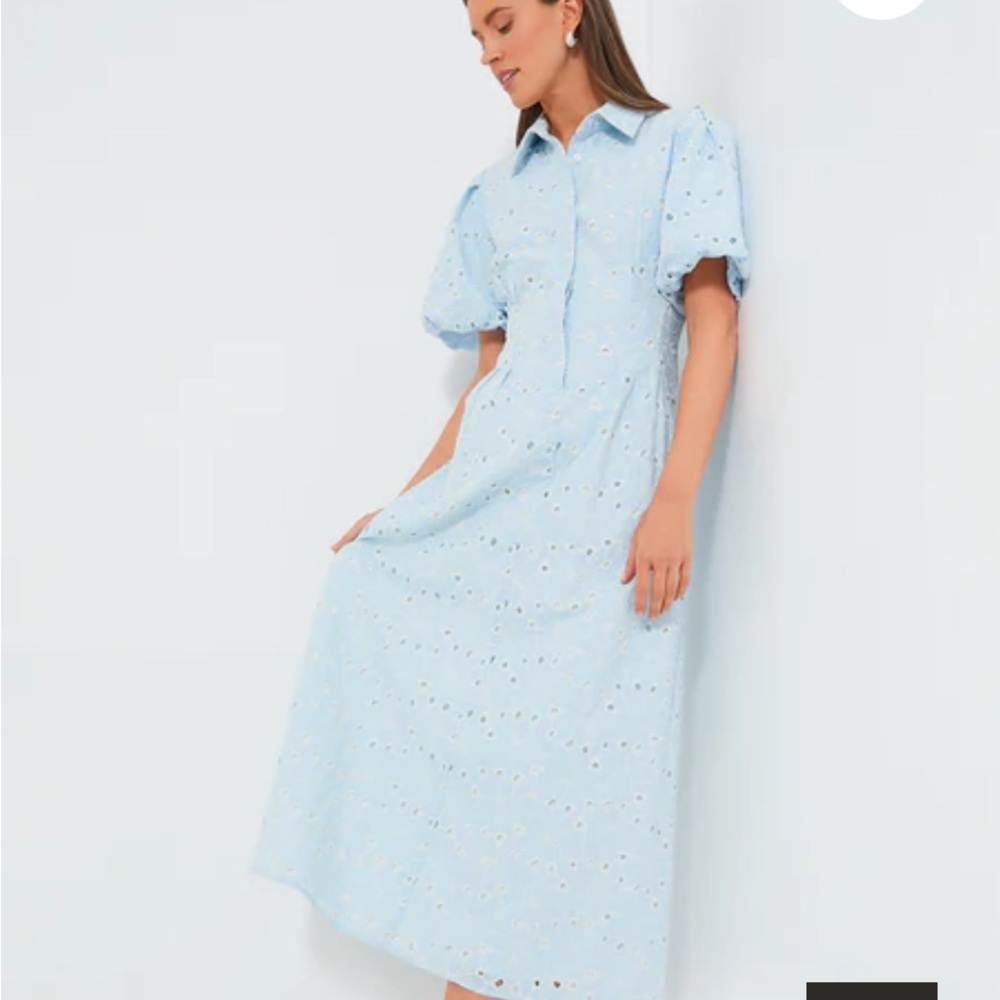 Tuckernuck Light Blue Eyelet Midi Dress